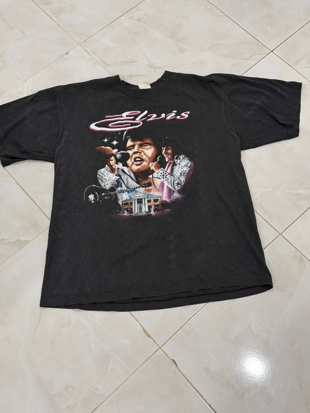 Vintage 1994 Elvis Presley Winterland Productions Black Graphic T-Shirt
